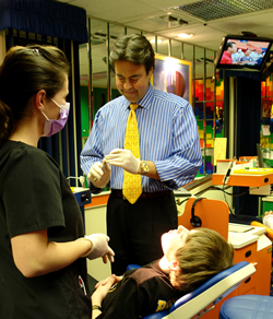 Dr. Cardarelli working at the lab